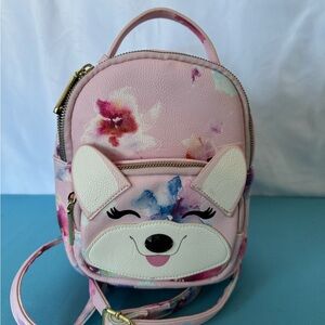 Betsey Johnson Pink Floral Fox Mini Backpack